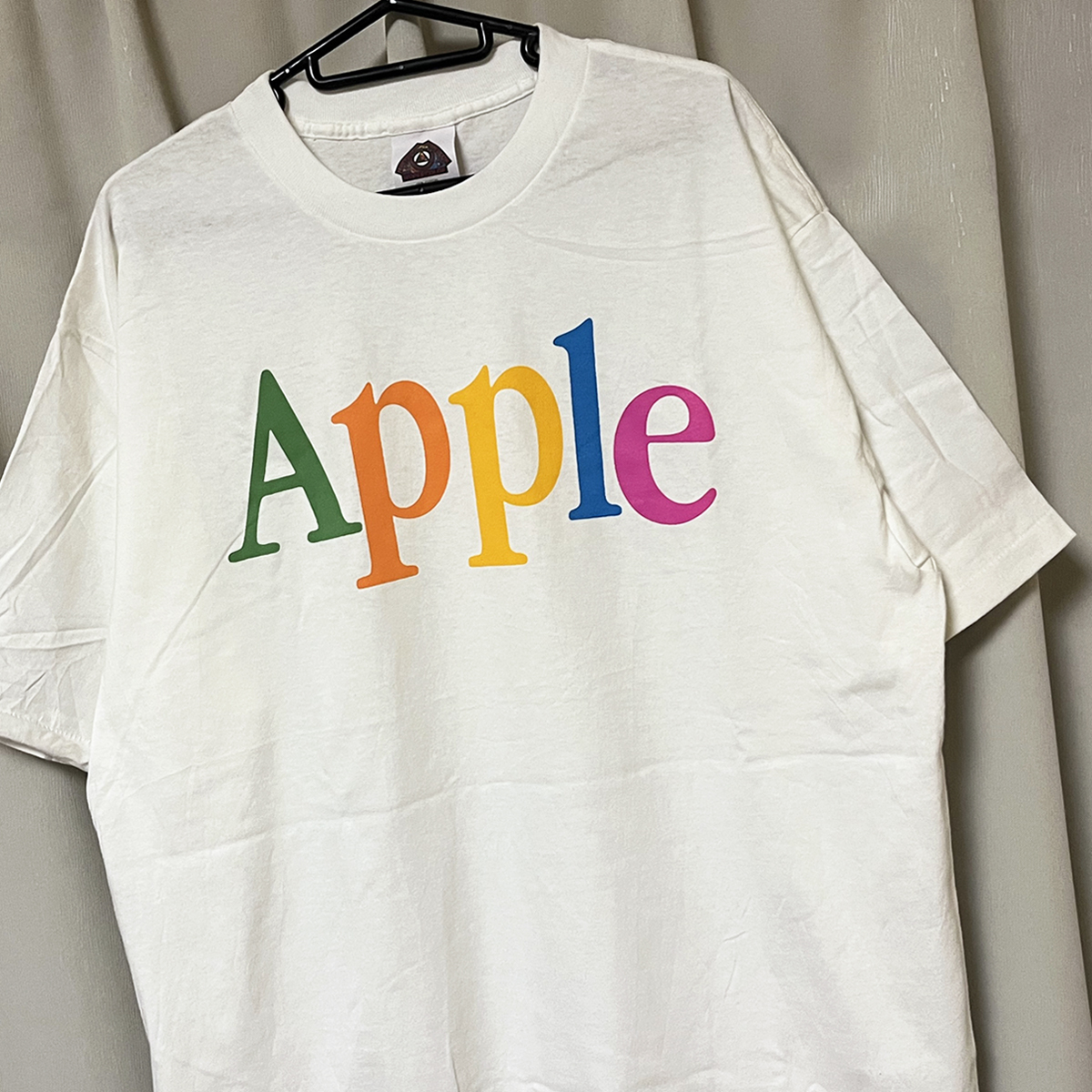 レア Mサイズ デッドストック 90s USA製 ビンテージ APPLE アップル ロゴ Tシャツ 白 アメリカ製 企業系 企業物 vintage 新品未使用 Google
