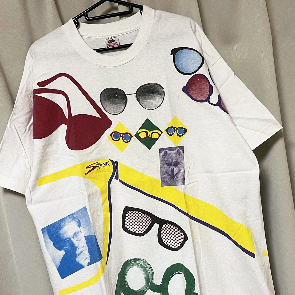【限定製作】 ビンテージ USA製 90s XLサイズ Tifosi 珍品 レア アメリカ製 フルプリント 総柄 Tシャツ メガネ アイウェア スワンク ティフォージ SWANK イラスト、キャラクター 【限定製作】 ビンテージ USA製 90s XLサイズ Tifosi 珍品 レア アメリカ製 フルプリント 総柄 Tシャツ メガネ アイウェア スワンク ティフォージ SWANK イラスト、キャラクター