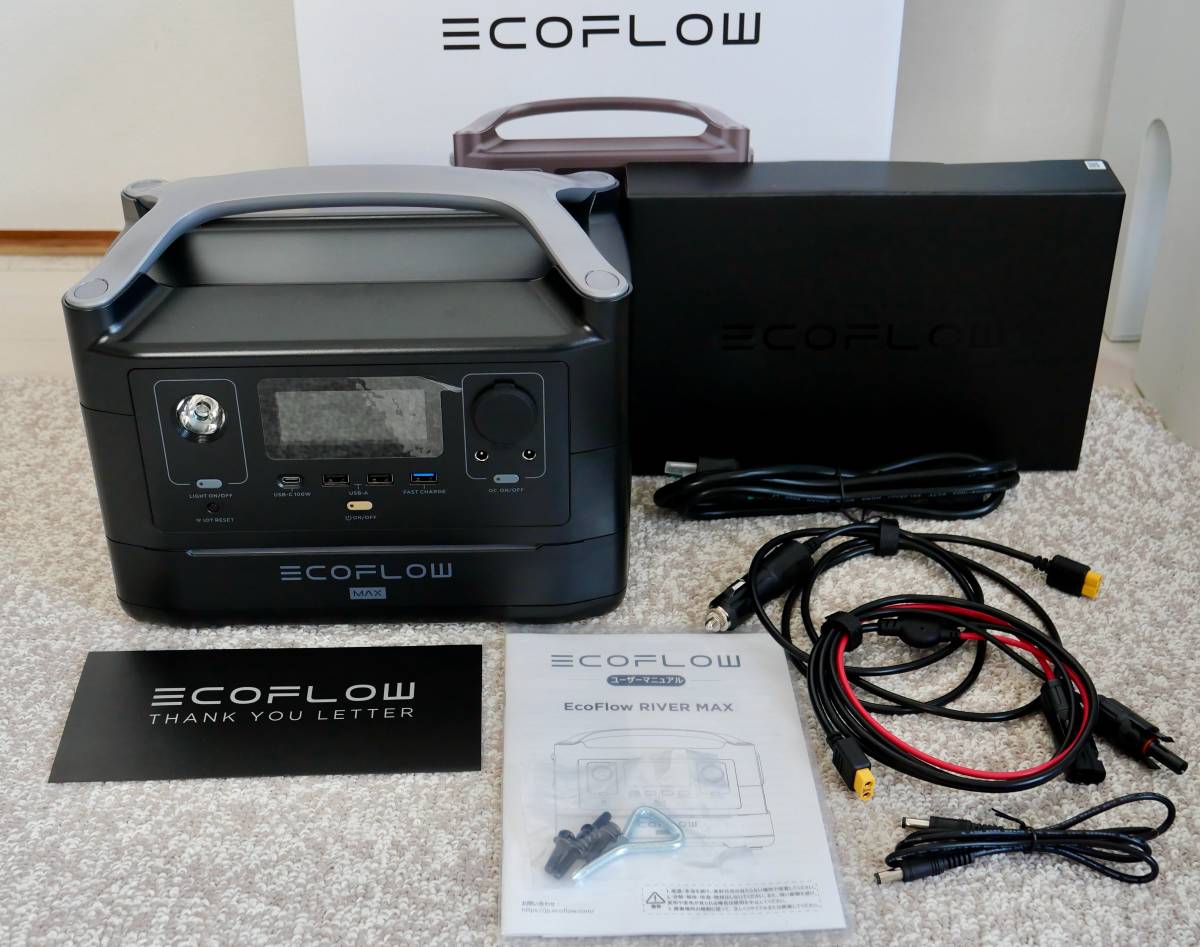 ☆ 新同 EcoFlow ポータブル電源 RIVER Max 576Wh 大容量 出力600W