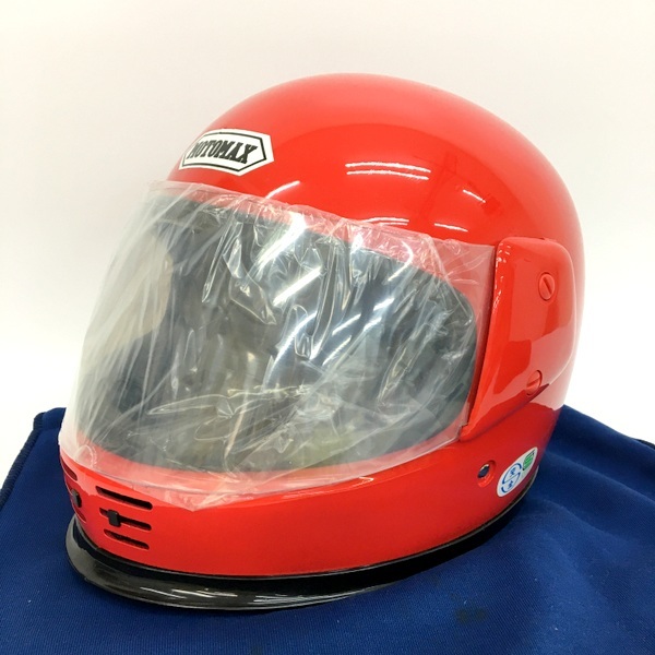 MOTOMAX 美品 フルフェイスヘルメット 80年代 デッドストック ビンテージ レトロ 昭和 当時物 Lサイズ PN-881 レッド バイク用品 N17852H●の画像1