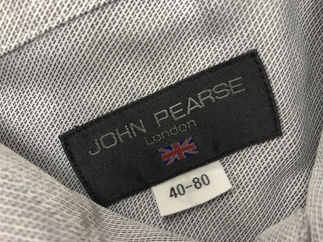 ジョンピアース JOHN PEARSE ドレスシャツ 胸ポケット付き 長袖 40-80 グレー メンズ_画像4