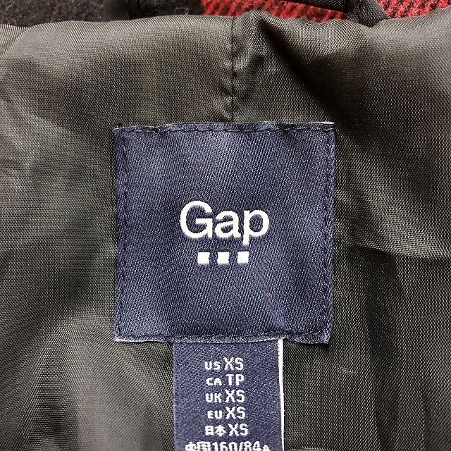 ギャップ GAP ピーコート Pコート バッファローチェック 裏地付き 長袖 ウール×ポリ×アクリル XS レッド×ブラック レディース_画像6