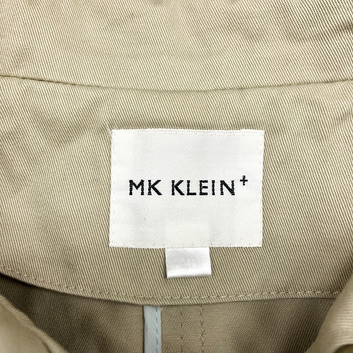 ミッシェルクラン MICHEL KLEIN ジップアップ ジャケット ブルゾン フライフロント 裏地無し 長袖 綿100% 40 ベージュカーキ レディース_画像3