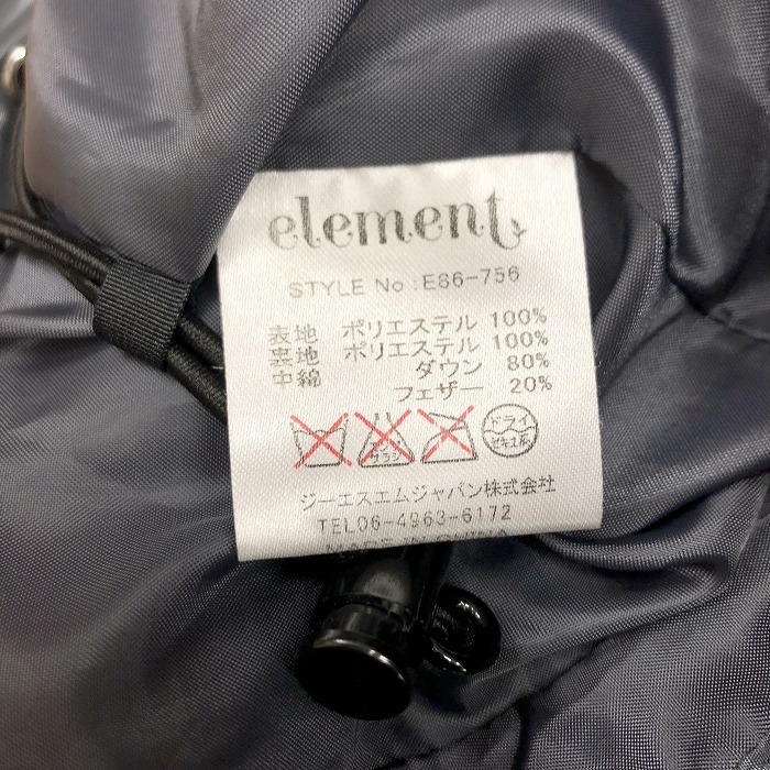 エレメント ELEMENT ダウンジャケット 袖口リブにフィンガーホール 長袖 ダウン80%＋フェザー20% M グレーグリーン カーキ系 レディース_画像4