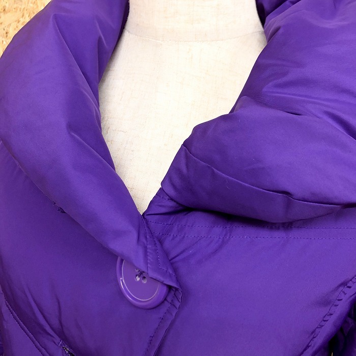  azur bai Moussy AZUL by moussy down jacket button stop plain long sleeve down 60%+ feather 40% M purple purple lady's 