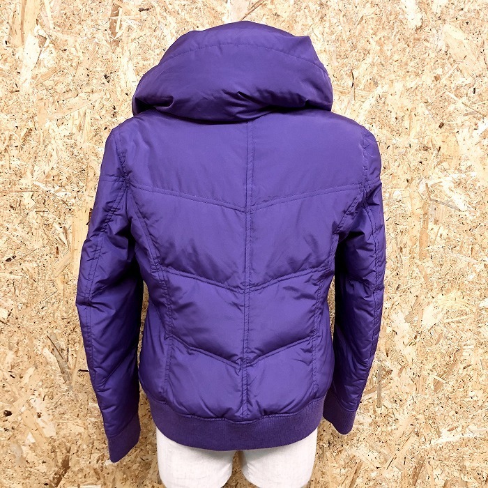  azur bai Moussy AZUL by moussy down jacket button stop plain long sleeve down 60%+ feather 40% M purple purple lady's 