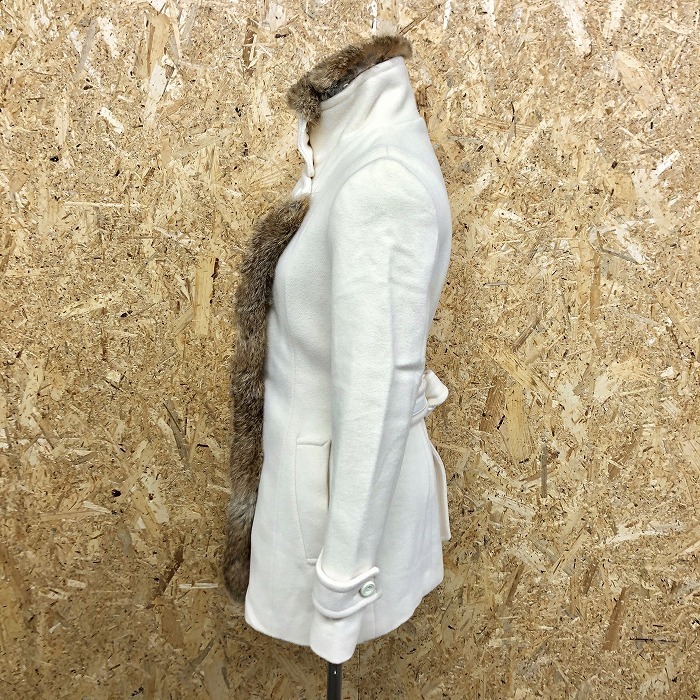  Dgrace DGRACE пальто подкладка имеется мех переустановка возможно кнопка останавливать длинный рукав шерсть × Anne gola( мех : кролик ) 36 "теплый" белый женский 