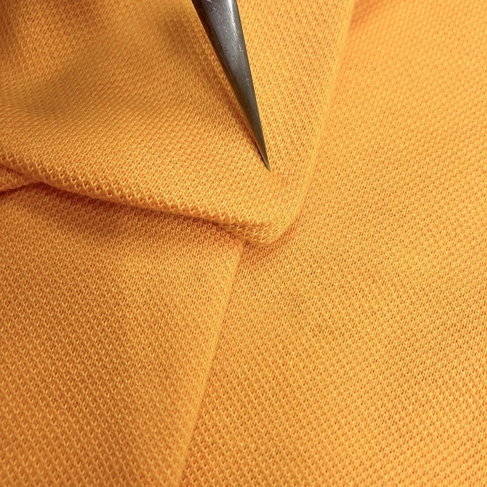ダックス ゴルフ DAKS GOLF ポロシャツ カットソー 鹿の子 ロゴ刺繍 半袖 ショートスリーブ 綿100% コットン M オレンジ系 レディース 女性_画像3