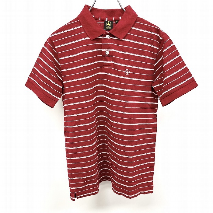  Aigle AIGLE polo-shirt deer. . border Logo embroidery short sleeves pocket less cotton 100% cotton S red × white red lady's ( men's?)