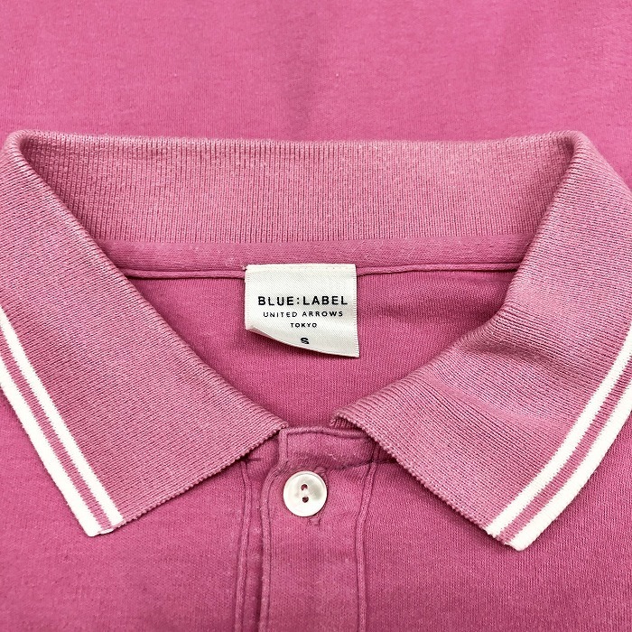 ユナイテッドアローズ ブルーレーベル UNITED ARROWS BLUE LABEL ポロシャツ カットソー 半袖 日本製 綿100% S ピンク メンズ 男性_画像3