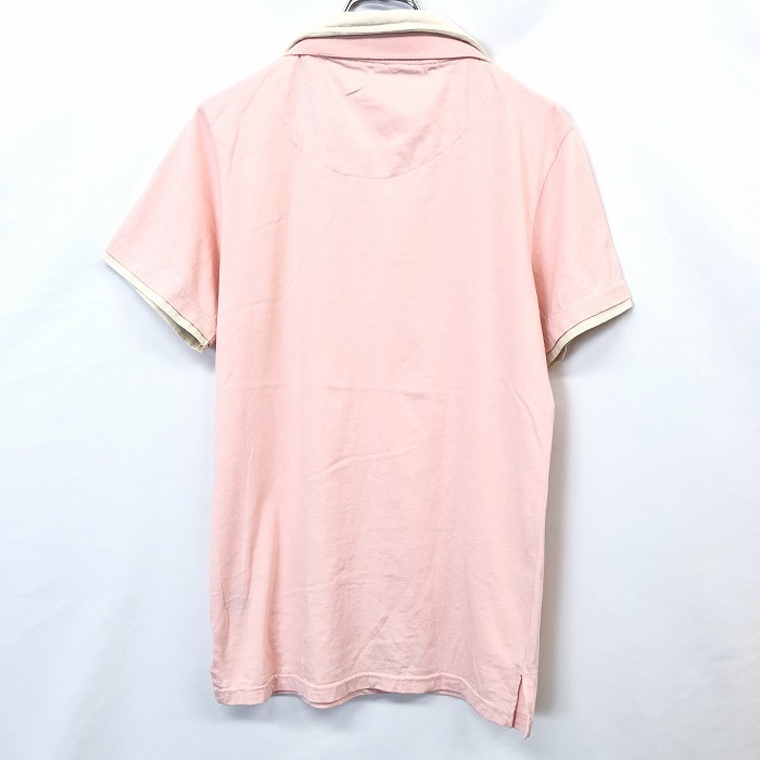 ティーケー TK TAKEO KIKUCHI ポロシャツ Tシャツ生地 オープンカラー レイヤード風 半袖 綿100% 2 ピンク メンズ(レディース？)_画像2