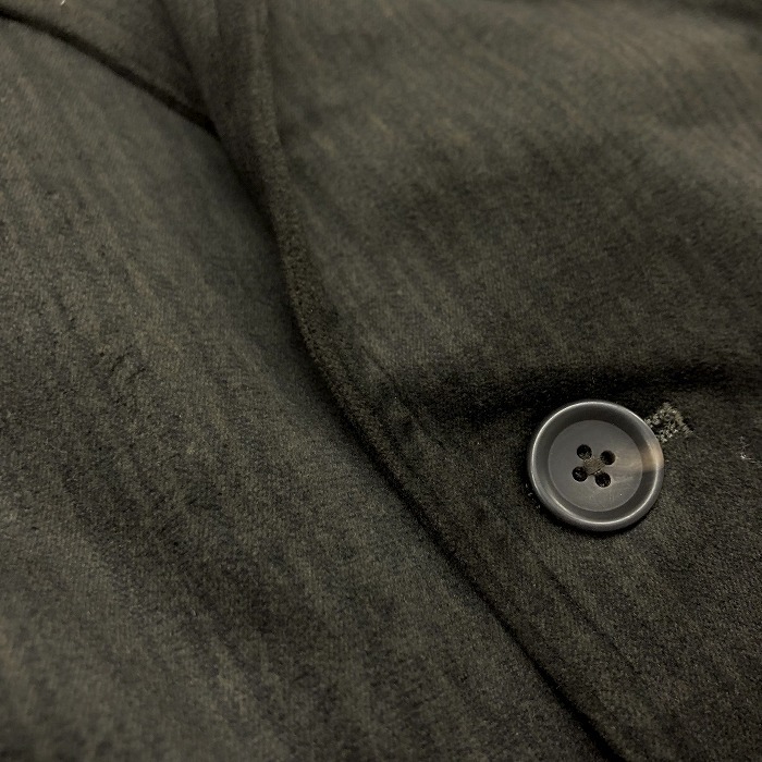 KANSAI YAMAMOTO ベロア テーラードジャケット 総裏地 ストライプ 2つボタン 長袖 ポリ100% S ヘザーダークグリーンベージュ系 メンズ_画像3