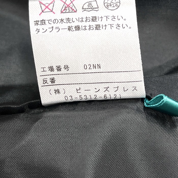 (株)ビーンズプレス ワンピース チェック風 裏地付き 後ろファスナー 半袖 ポリ100% 9YR 9号 M ブラック×ホワイト 黒×白 レディース_画像3