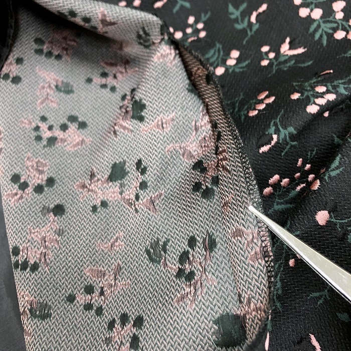  Jill Stuart JILL STUART tuck skirt lining attaching floral print embroidery cloth feeling .. poly- × cotton etc. 2 black × pink × green black lady's 