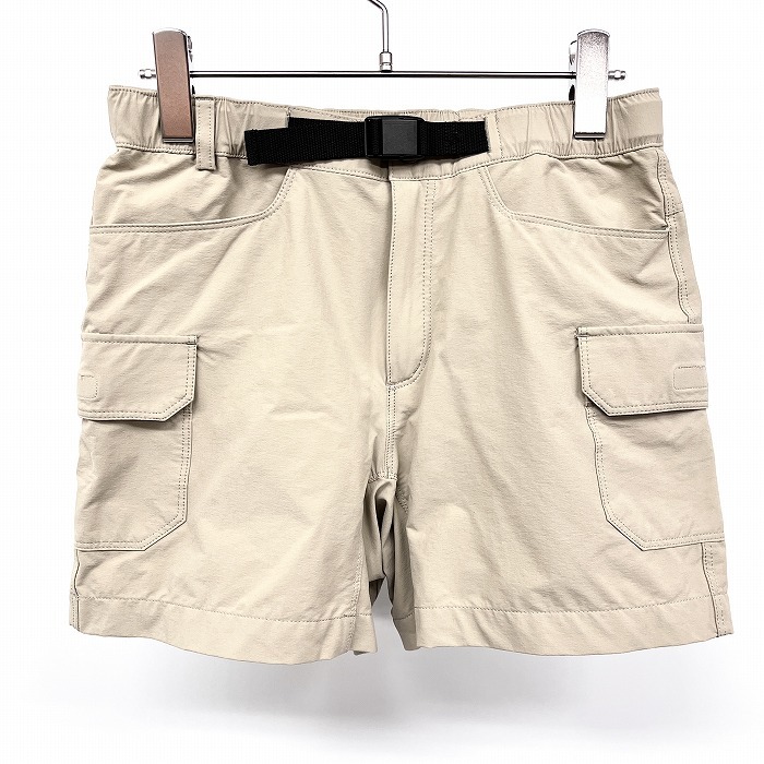  Mizuno outdoor MIZUNO OUTDOOR thin cargo shorts short pants waist . rubber . belt nylon etc. M beige lady's woman 