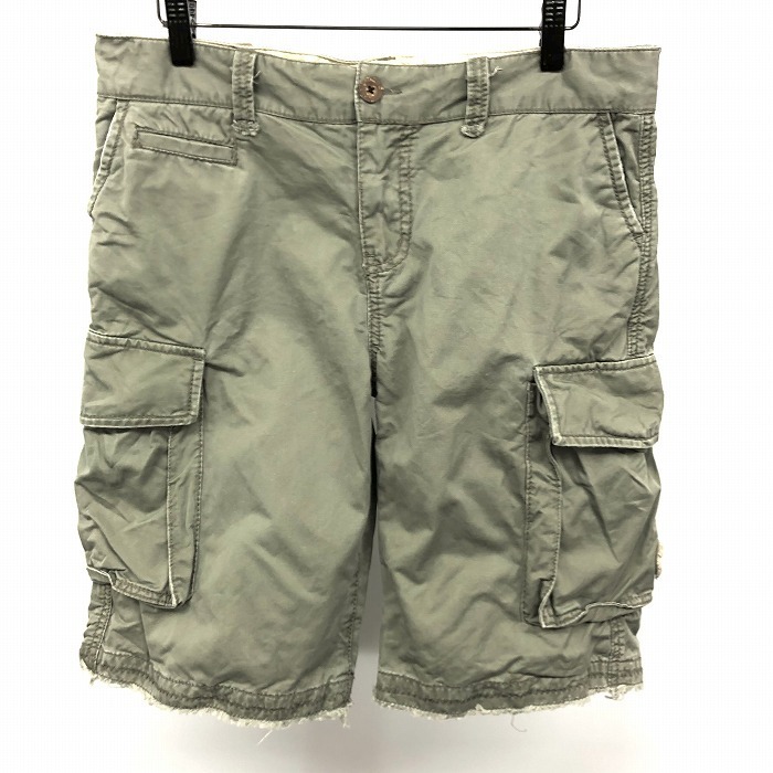 T&C Surf Designs tapered cargo shorts short pants shorts hem cut off cotton 100% L green khaki green series lady's woman 