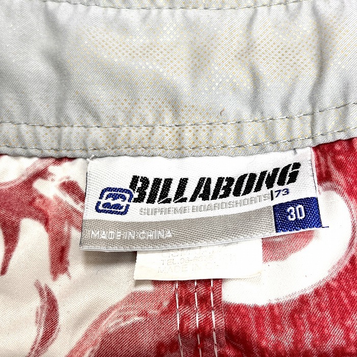  Billabong BILLABONG купальный костюм плавки Short шорты цветочный принт талия шнур имеется поли 100% 30 красный × белый × серый красный мужской 