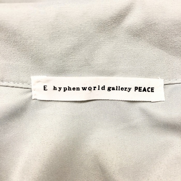イーハイフンワールドギャラリー E hyphen world gallery スキッパーシャツ 無地 長袖 ポリエステル100% F ライトブルーグレー レディース_画像3