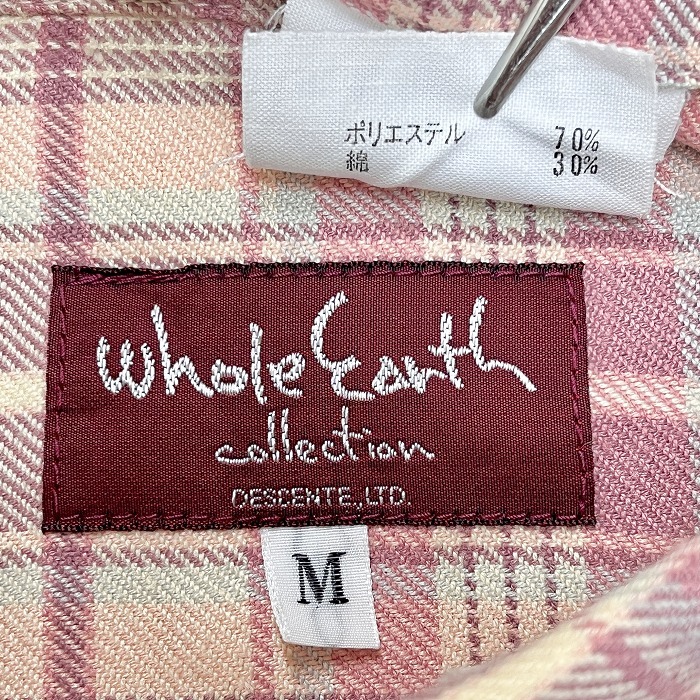 Whole Earth Collection ネルシャツ ソフトネル チェック ポリ×綿 M ピンク×パープル×ブルー×オフホワイト ピンク系 レディース 女性_画像3