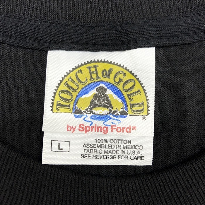 タッチオブゴールドバイスプリングフォード TOUCH of GOLD by Spring Ford ビッグTシャツ 無地 丸首 半袖 綿100% L ブラック 黒 メンズ_画像3