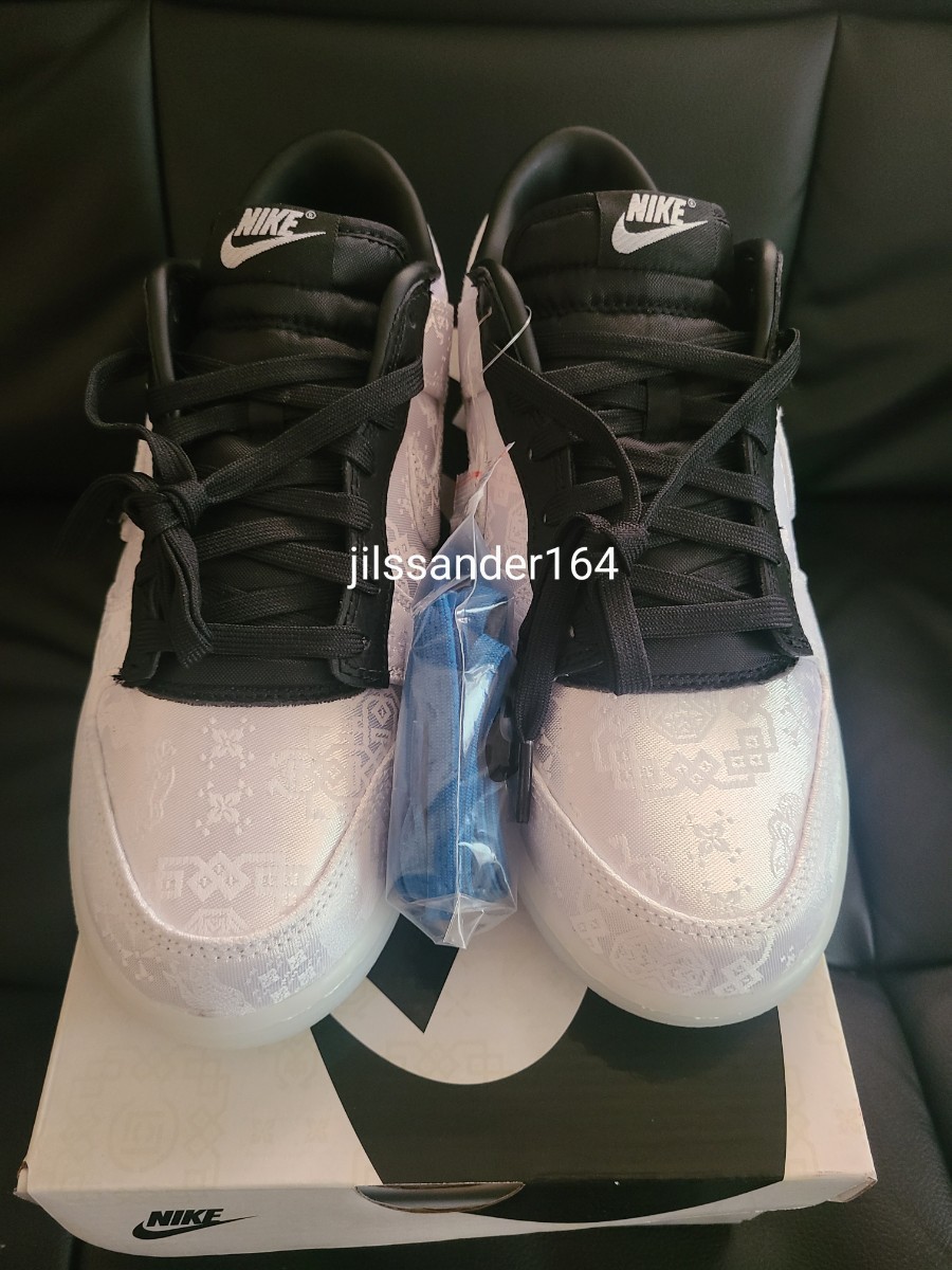 CLOT fragment NIKE Dunk Low White Black 27センチ フラグメント