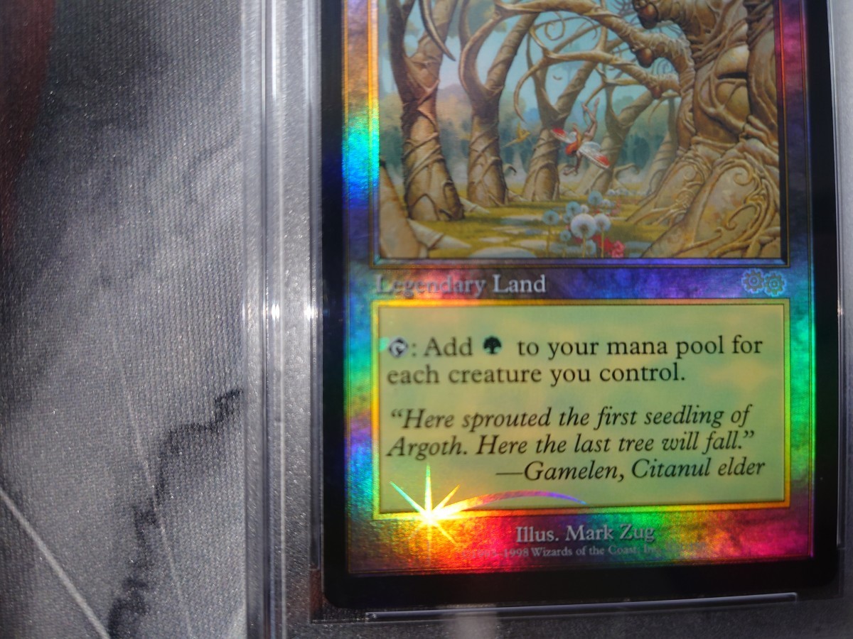 PSA7 MTG ガイアの揺籃の地 Gaea's Cradle 英語版 foil ジャッジ報奨 プロモ マジックザギャザリング_画像4