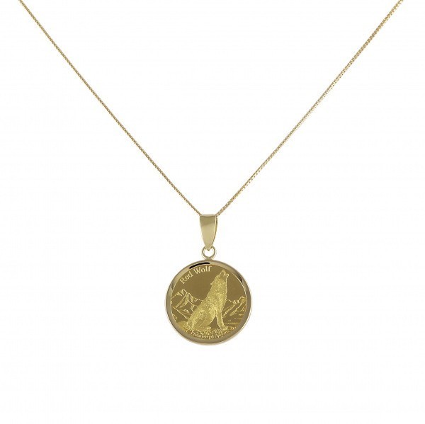 K18YG yellow gold K24YG coin necklace . Condor 