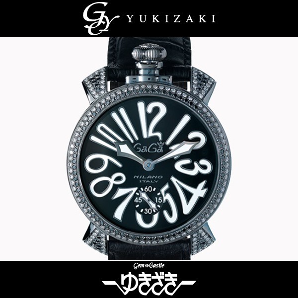 ガガミラノ GaGa MILANO マヌアーレ 48mm 5012.1D06S ブラック文字盤 新古品 腕時計 メンズ