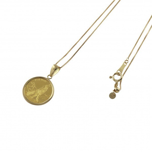 K18YG yellow gold K24YG coin necklace . Condor 