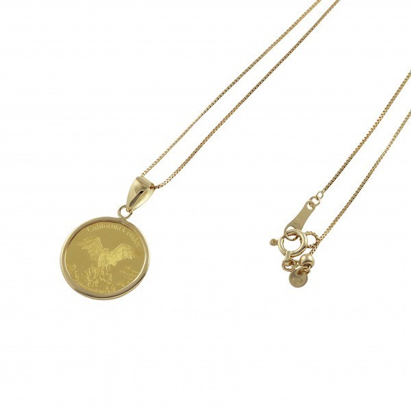 K18YG yellow gold K24YG coin necklace . Condor 