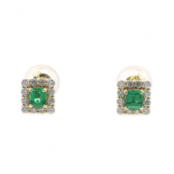 K18YG yellow gold emerald diamond OTHER earrings 