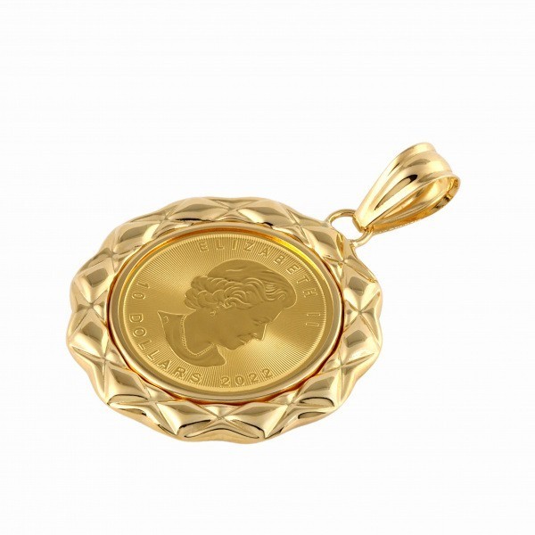 K18YG желтое золото K24YG монета авторучка head Maple leaf 1/4OZ