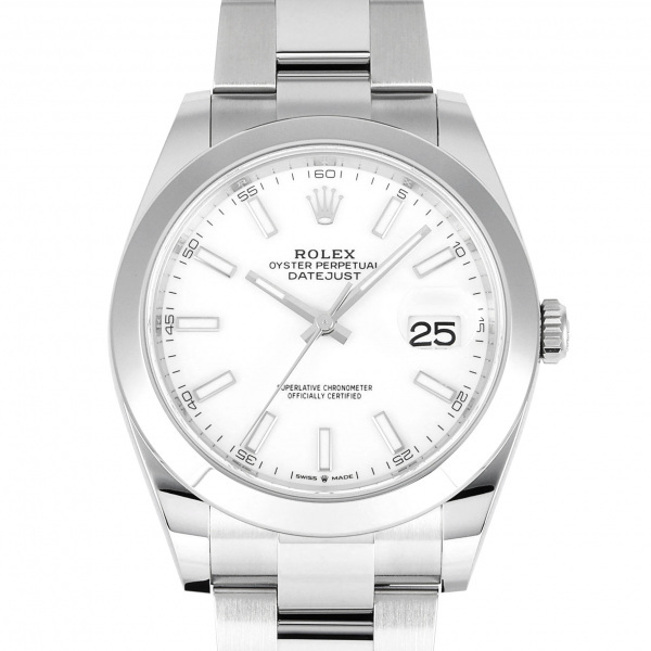 ロレックス ROLEX デイトジャスト 41 126300 ホワイト/バー文字盤 新品 腕時計 メンズ_画像1