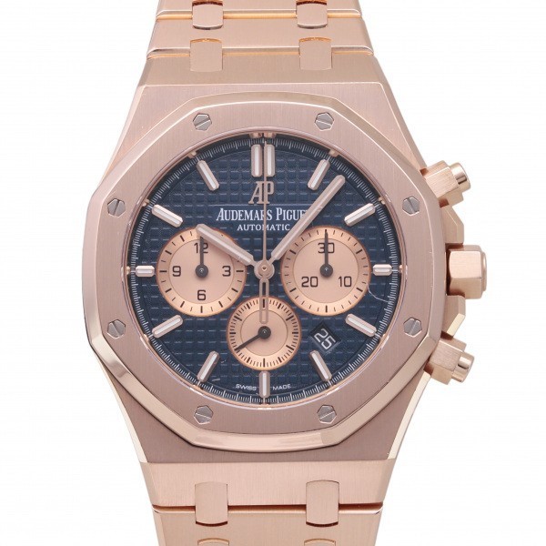 o-tema*pigeAUDEMARS PIGUET Royal дуб 26331OR.OO.1220OR.01 голубой / розовое золото циферблат б/у наручные часы мужской 