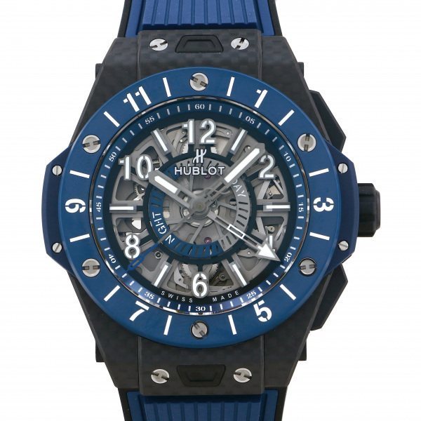 ウブロ HUBLOT ビッグバン ウニコ GMT カーボン ブルーセラミック 471.QL.7127.RX ブルー/シルバー文字盤 新品 腕時計 メンズ_画像1