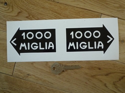 ◆送料無料◆ 海外 Mille Miglia Black Directional ミッレミリア 105mm 2枚セット ステッカー_画像1