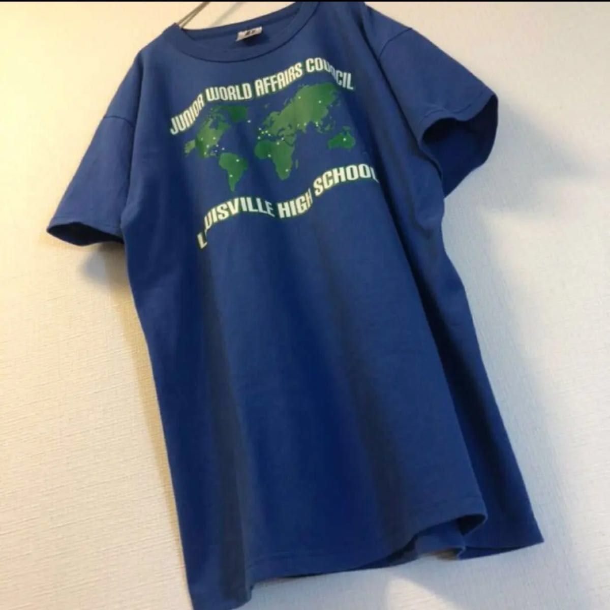 ラッセル　アース　地球　地図　星　スクール　学校　デザイン　Tシャツ　半袖　古着