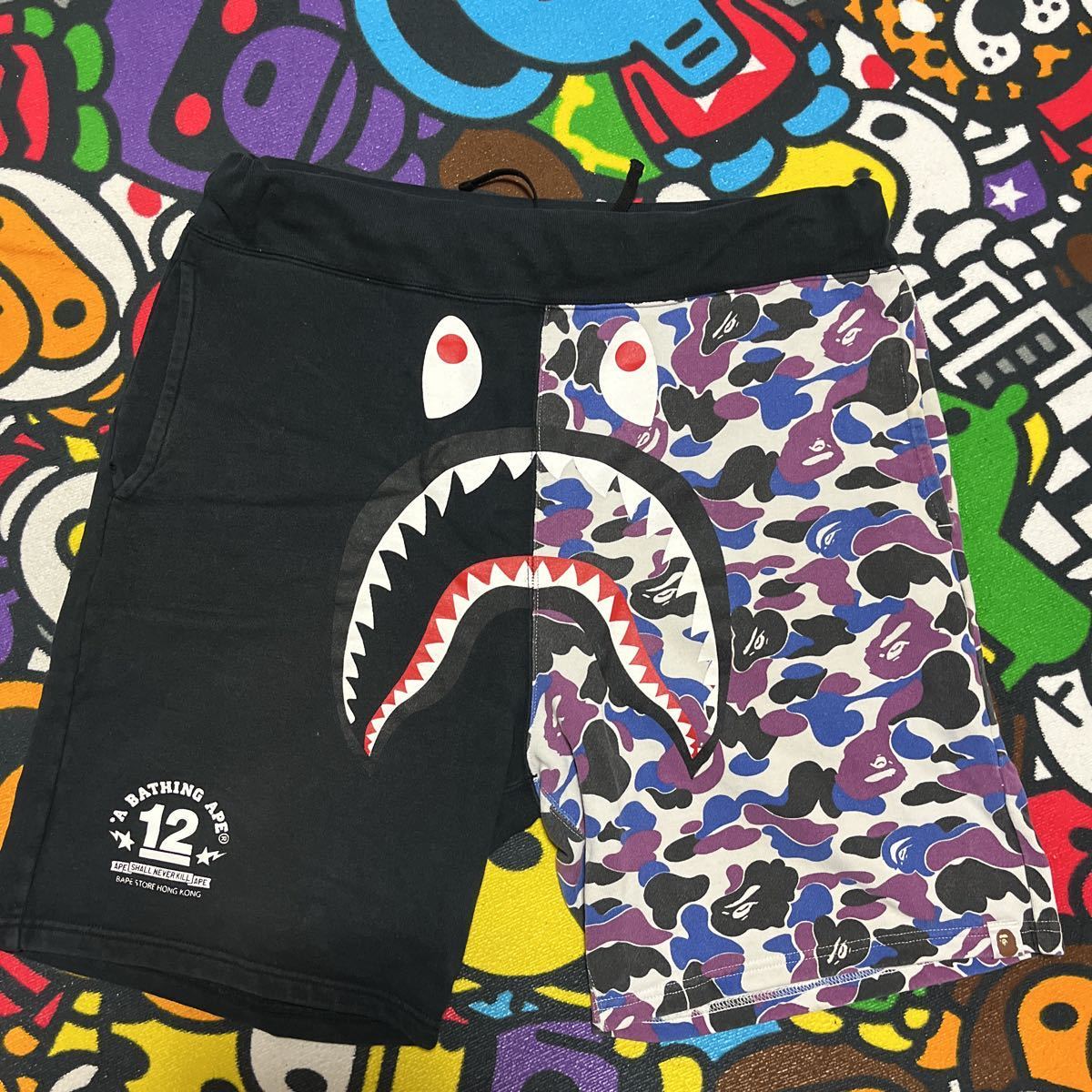 APE BAPE KAWS 香港限定 CAMO SHARK ショーツXL-