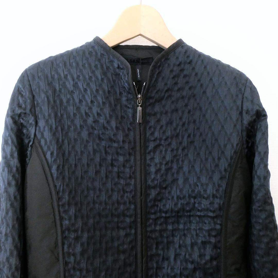 極美品 JIL SANDER ジルサンダー ノーカラー ダブルジップ 中綿