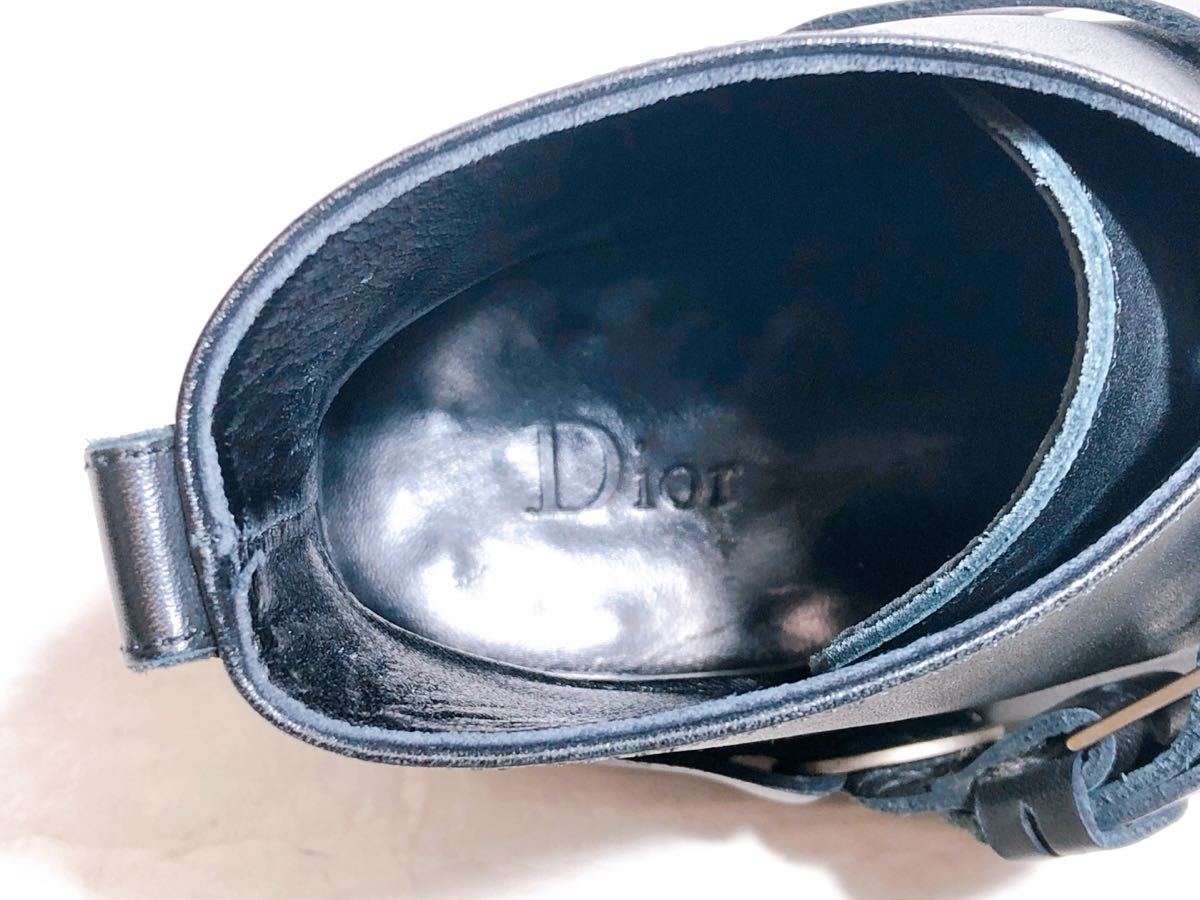 定価20万円超【極美品】Dior HOMME ディオール オム 高級 レザーブーツ ベルト 本革 黒 40（約25cm）正規品