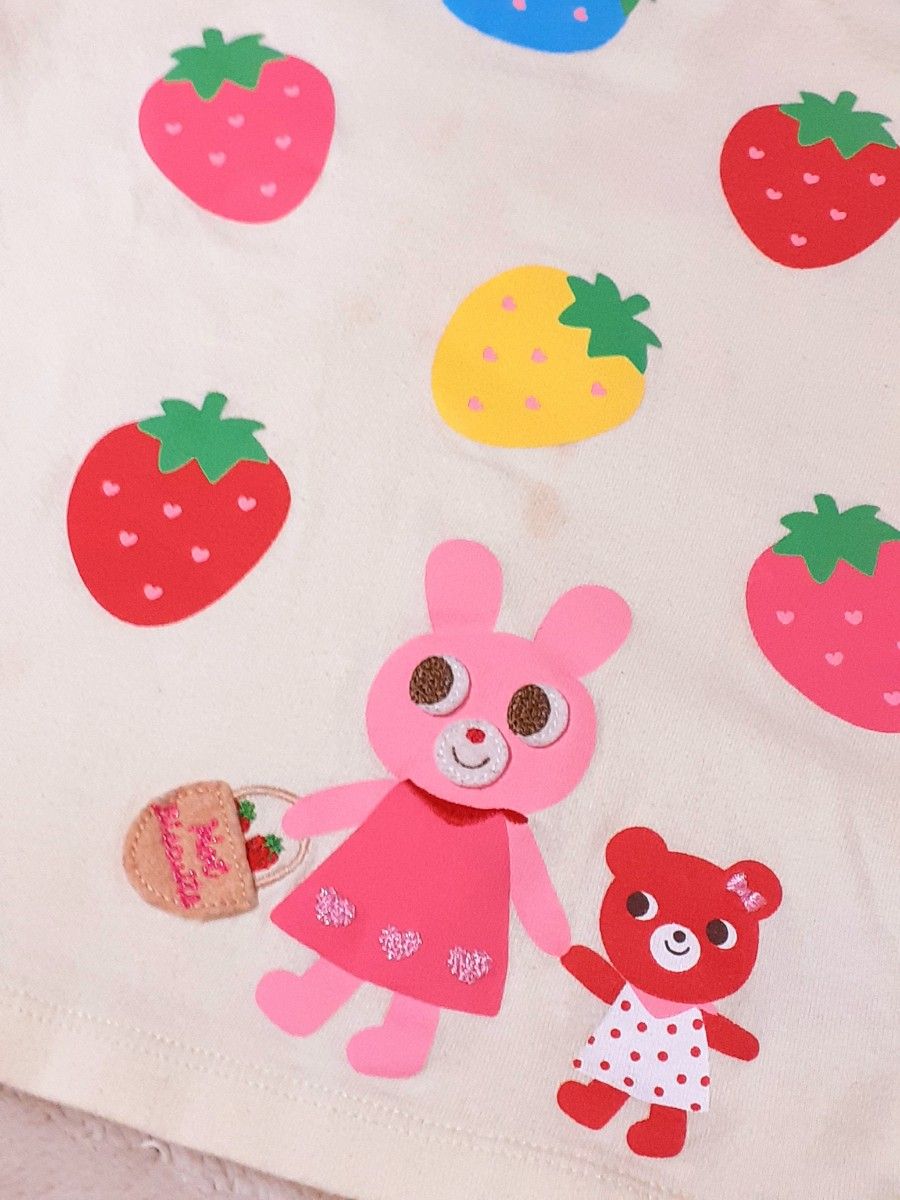 大人気◇ミキハウス◇うさこカットソーメゾピアノ◇苺ミニスカート