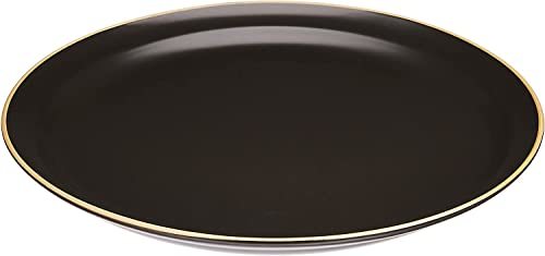 TAMAKI プレートL エッジライン ブラック 直径23×高さ2.8cm 電子レンジ・食洗機対応 T-788561_画像1