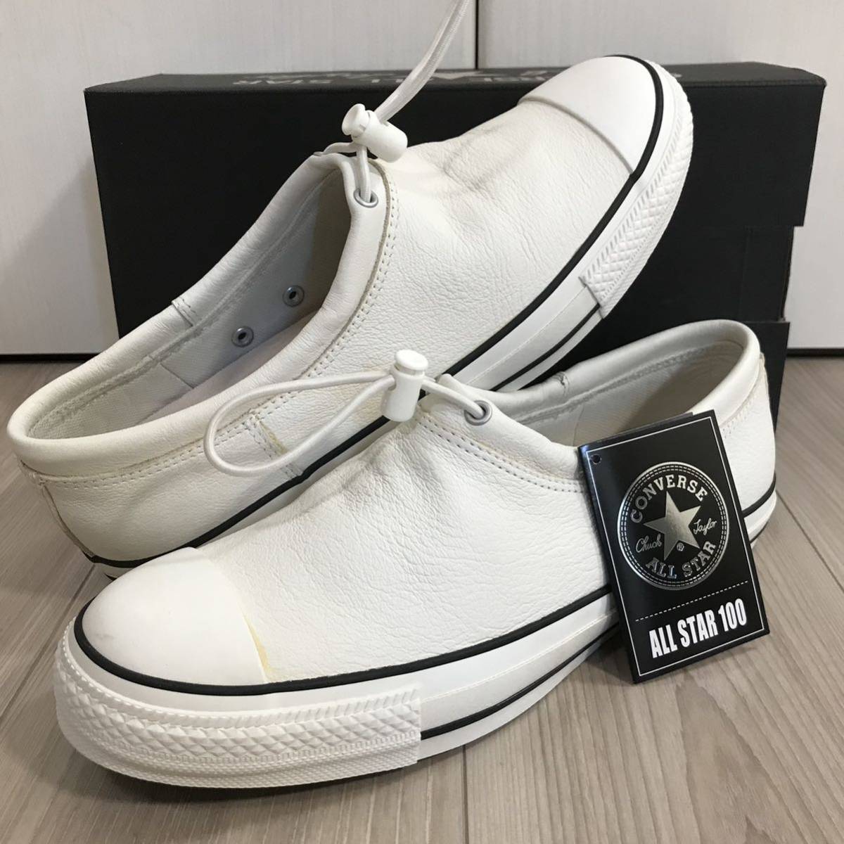 CONVERSE LEATHER ALL STAR 100 TOGGLE OX JPN コンバース オールスター レザー チャック トグル ホワイト ブラック スリッポン ビンテージ