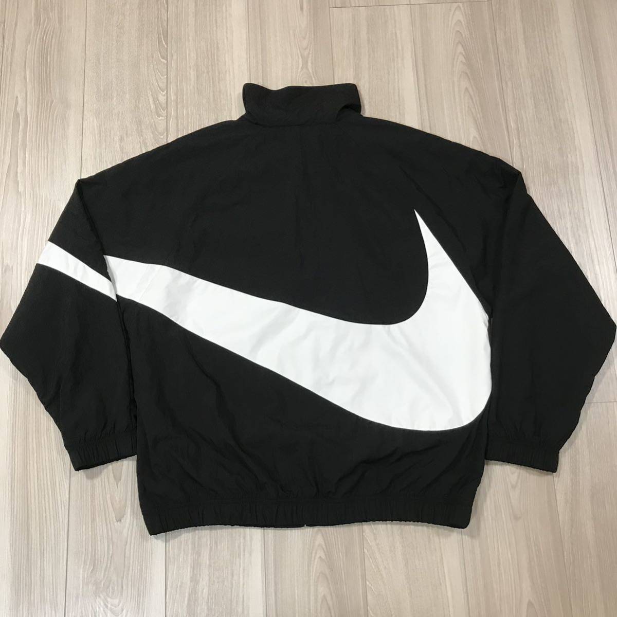 Nike STMT WVN HRB Statement Woven Jacket Black White Big Swoosh ナイキ ビッグ スウォッシュ スウッシュ ジャージ トラック ジャケット_画像3