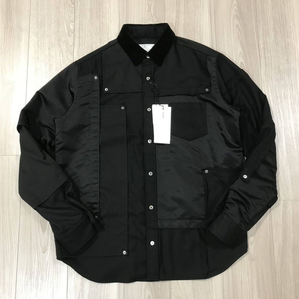 sacai Fabric Combo Shirt Black 2527 サカイ ファブリック コンボ