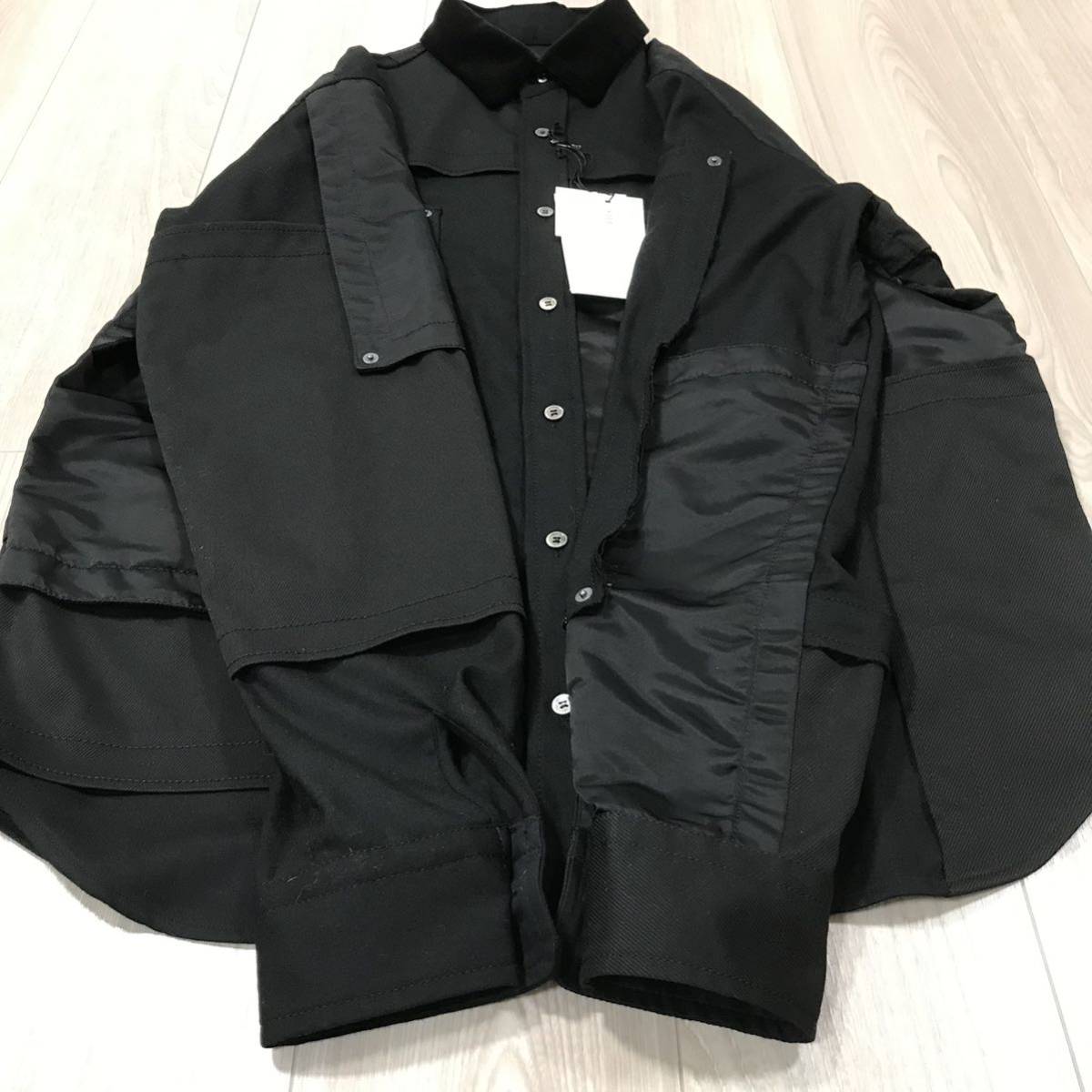sacai Fabric Combo Shirt Black 2527 サカイ ファブリック コンボ