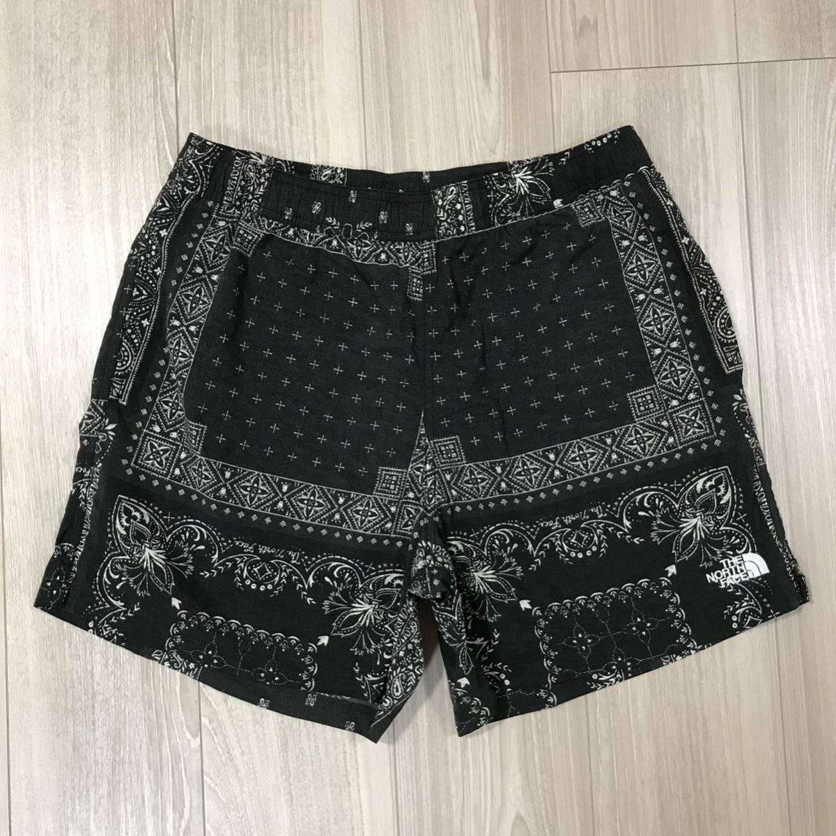 L NORTH FACE Novelty Versatile Shortノースフェイス バーサタイル ショーツ ショートパンツ ノベルティ バンダナ ペイズリー ブラック 2_画像1