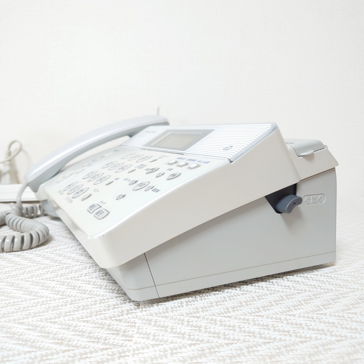 【メーカーメンテナンス済】Panasonic パナソニック FAX KX-PW211(シルバー)子機1台・取扱説明書・電話線ケーブル付き 感熱紙タイプ
