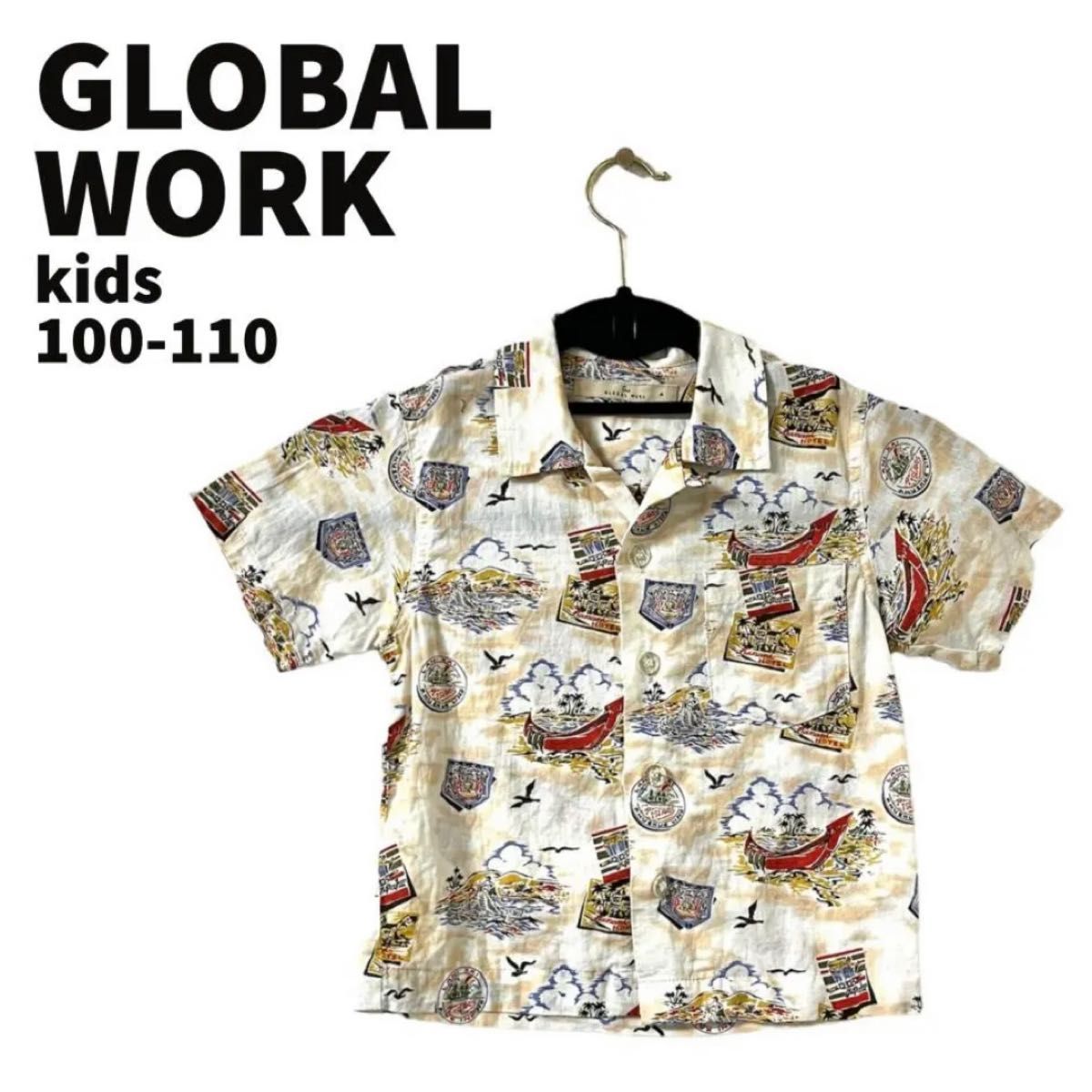 グローバルワーク キッズ アロハシャツ シャツ Ｔシャツ Ｍ 100 110 ハワイ ハワイアンシャツ