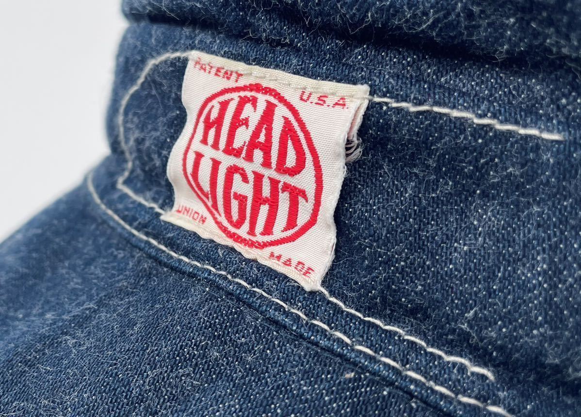 美品!! 名作! 日本製 HEAD LIGHT ヘッドライト デニム ワークキャップ 東洋エンタープライズ ビンテージ 復刻 MADE IN JAPAN_画像4